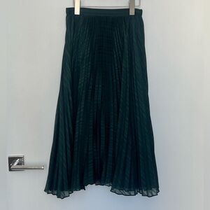 Club Monaco Pleated Midi Skirt - Dark Green